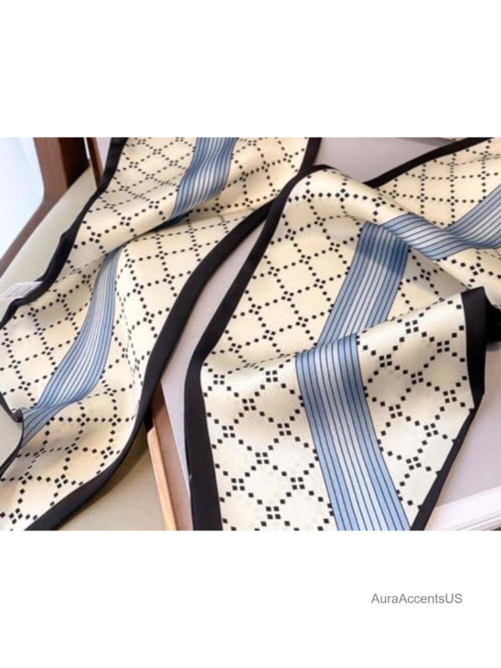 5.5x59" Polyester Silk-Like Fashion Scarf Hairband Neck Scarf - Picture 2 of 5